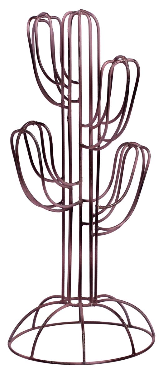 15" Handmade Jewelry Stand - Look of a Cactus Plant - Cast in Iron - Copper Color Finish - Dresser Accessories / Organizers - Home Decor - Buy in Bulk Wholesale